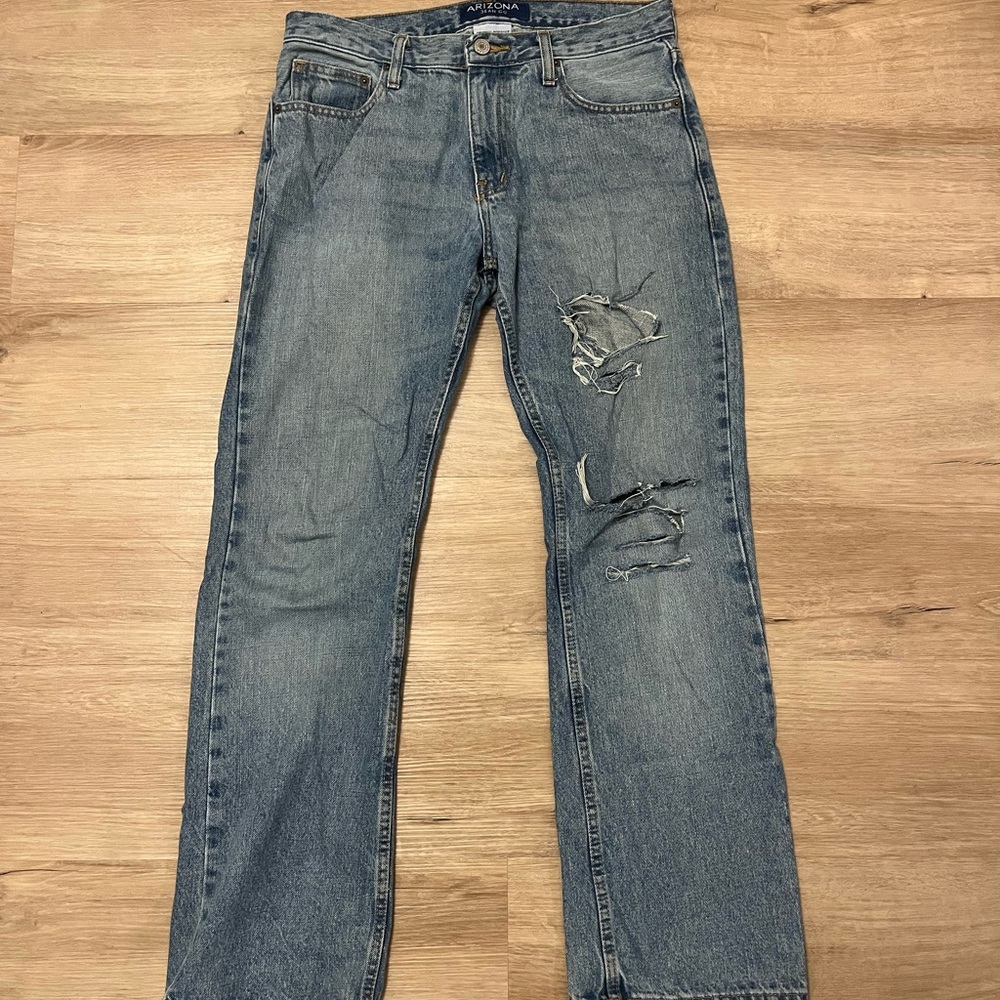 Arizona Jean Co. Men's Bootcut Distressed Jeans